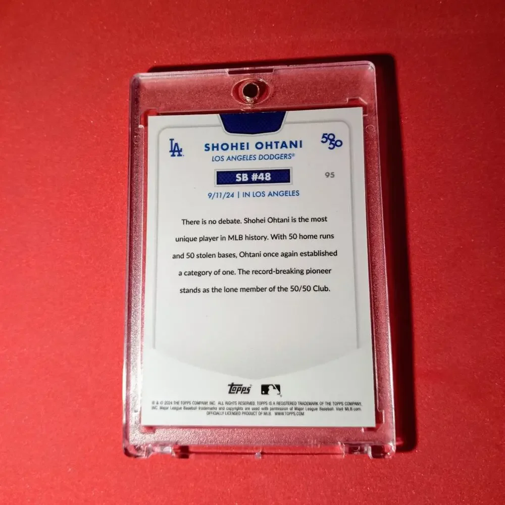 Shohei Ohtani Topps 50/50 Set SB #48 card #95 Green Chrome Refractor SSP 05/75 - Picture 7 of 8